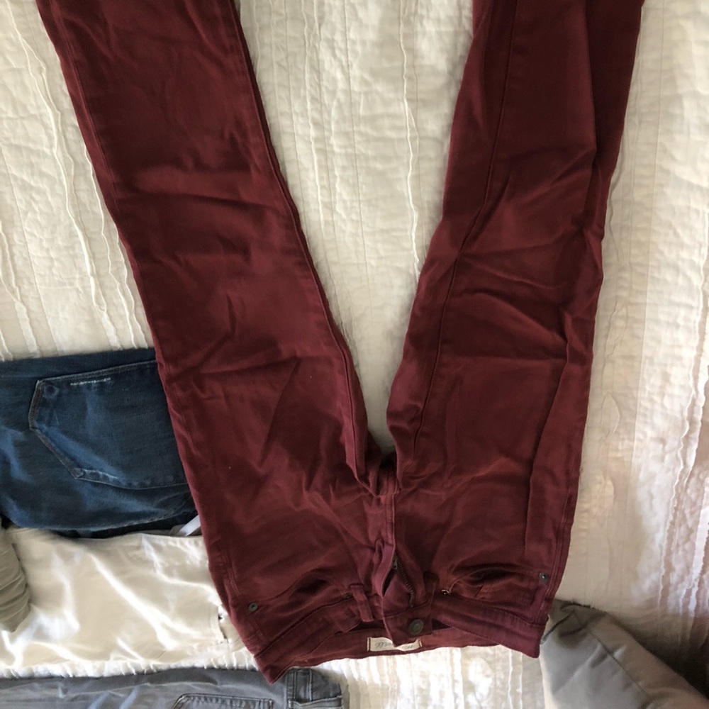 Madewell maroon skinny jeans